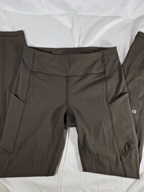 Lululemon Speed Up Mid-Rise Running Tights 28" - Dark Olive Green - Size 6